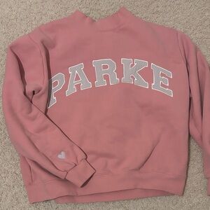 Parker Pink Crewneck Sweatshirt with White Lettering